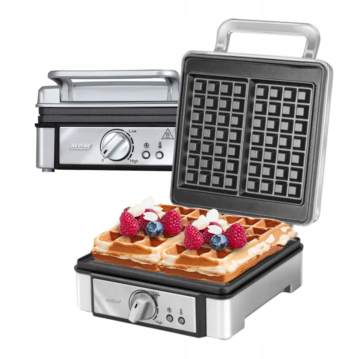 Vaflovač MPM MGO-13, strieborný, 1400 W